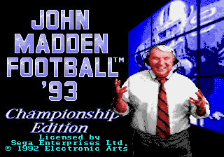 John Madden Football - Championship Edition Title Screen